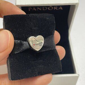 Pandora Barbados Map Dangle Charm,Heart Bead Charm Pendant